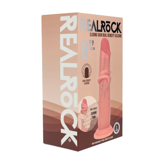 DUAL DENSITY SILICONE REALISTIC SLIDING SKIN DILDO - 8 / 20,5 CM - FLESH