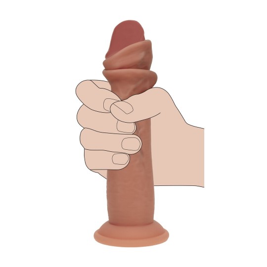DUAL DENSITY SILICONE REALISTIC SLIDING SKIN DILDO - 8 / 20,5 CM - TAN