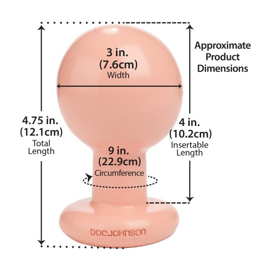 THE CLASSIC - ROUND BUTT PLUG - LARGE - CREAM