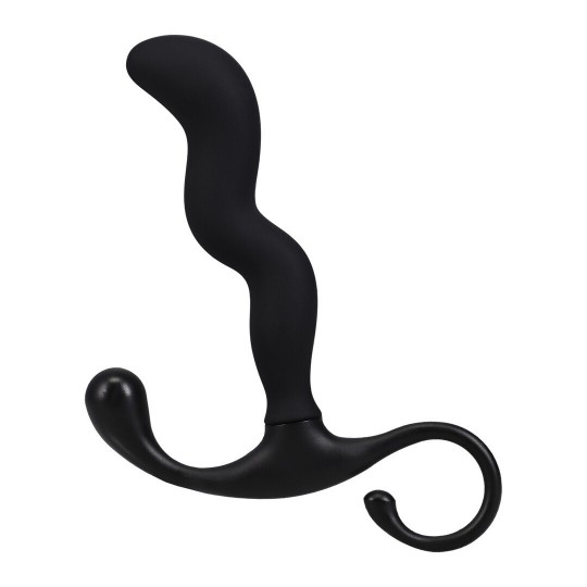 ZIG ZAG SILICONE PROSTATE MASSAGER - BLACK