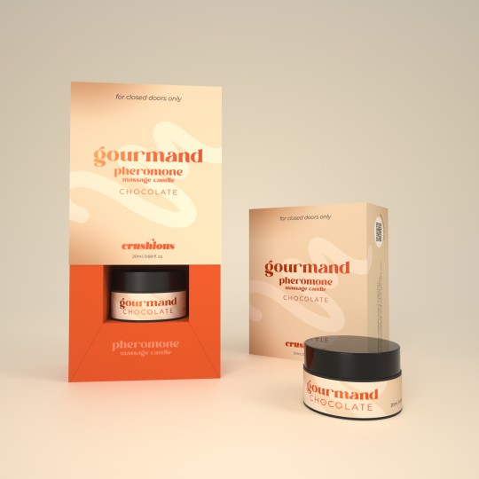 CRUSHIOUS GOURMAND MASSAGE CANDLE WITH PHEROMONES AND CHOCOLATE SCENT 20ML