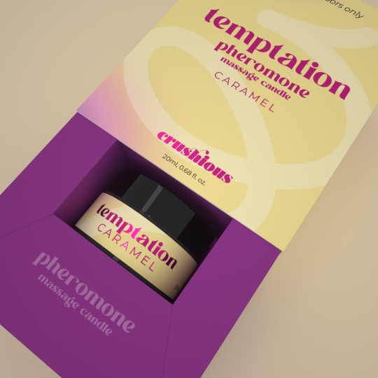 CANDELA DA MASSAGGIO TEMPTATION CON FEROMONI E PROFUMO CARAMELLO 20ML CRUSHIOUS