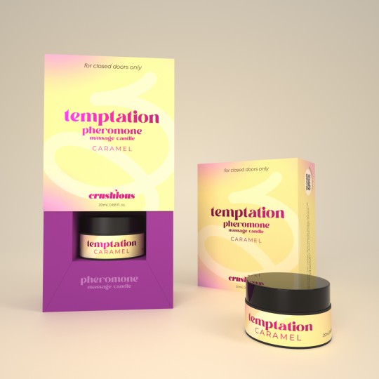 BOUGIE DE MASSAGE TEMPTATION AUX PHÉROMONES ET AU PARFUM CARAMEL 20ML CRUSHIOUS