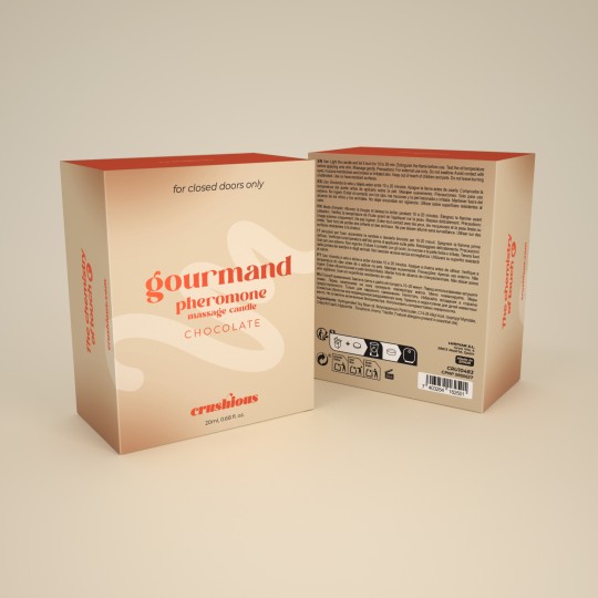 CONFEZIONE DA 5 + 1 GRATUITO CANDELA DA MASSAGGIO GOURMAND CON FEROMONI E PROFUMO AL CIOCCOLATO 20 ML CRUSHIOUS