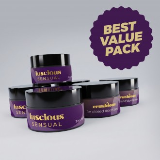 CONFEZIONE DA 5 + 1 GRATUITO CANDELA DA MASSAGGIO LUSCIOUS CON FEROMONI E PROFUMO SENSUALE 20ML CRUSHIOUS