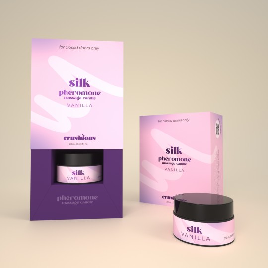 BOUGIE DE MASSAGE SILK AUX PHÉROMONES ET AU PARFUM DE VANILLE 20 ML CRUSHIOUS
