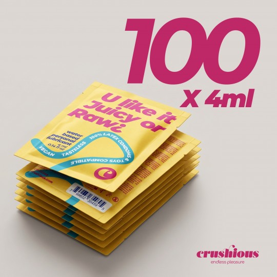 PACK DE 100 SOBRES DE LUBRICANTE A BASE DE AGUA 4 ML CRUSHIOUS