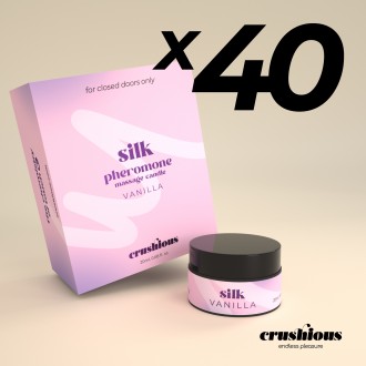 УПАКОВКА ИЗ 40 ШТ. МАССАЖНАЯ СВЕЧА SILK С ФЕРОМОНАМИ И АРОМАТОМ ВАНИЛИ 20 МЛ CRUSHIOUS