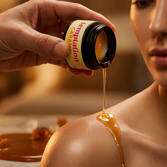 MASSAGEKERZE TEMPTATION MIT PHEROMONEN UND KARAMELLAROMA 20ML CRUSHIOUS