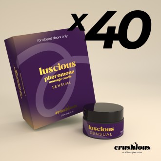 PACK DE 40 BOUGIE DE MASSAGE LUSCIOUS AUX PHÉROMONES ET AU PARFUM SENSUEL 20ML CRUSHIOUS