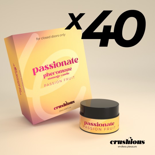 40ER-PACK PASSIONATE-MASSAGEKERZE MIT PHEROMONEN UND PASSIONSFRUCHT-DUFT 20 ML CRUSHIOUS
