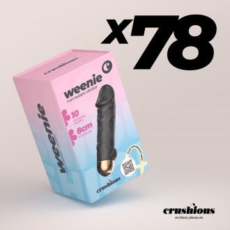 PACK OF 78 CRUSHIOUS WEENIE MINI BULLET VIBRATOR BLACK