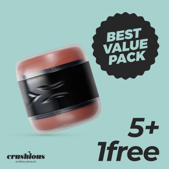 PACK 5 + 1 GRÁTIS MASTURBADOR COM ENTRADA DUPLA LAMAR CRUSHIOUS