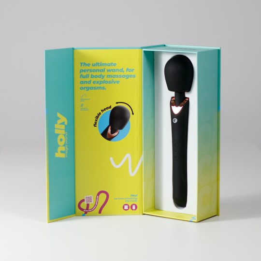CRUSHIOUS HOLLY RECHARGEABLE WAND MASSAGER BLACK