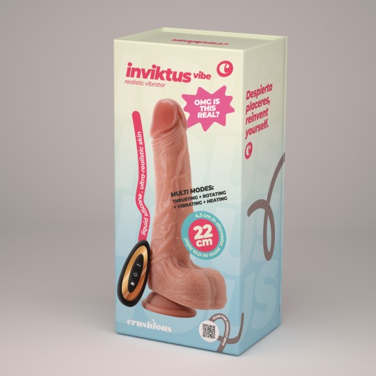 CRUSHIOUS INVIKTUS VIBE 8,5 VIBRATEUR EN SILICONE LIQUIDE COULEUR CHAIR