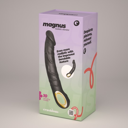 VIBRADOR FLEXIBLE MAGNUS BEND NEGRO CRUSHIOUS