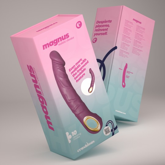 VIBRADOR FLEXÍVEL MAGNUS BEND ROXO CRUSHIOUS