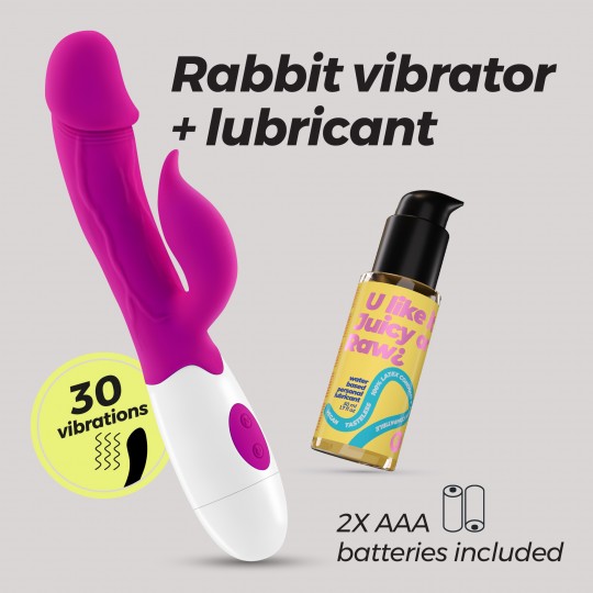 CRUSHIOUS MOCHI RABBIT VIBRATOR PURPLE WITH WATERBASED LUBRICANT INCLUDED