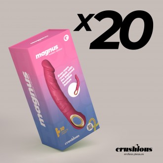 PACK OF 20 CRUSHIOUS MAGNUS BEND FLEXIBLE VIBRATOR PINK