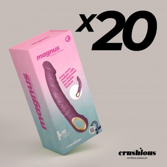 PACK DE 20 VIBRADOR FLEXÍVEL MAGNUS BEND ROXO CRUSHIOUS