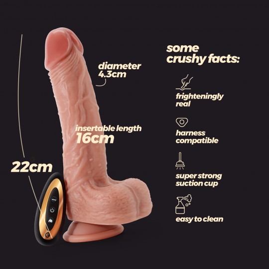 VIBRADOR DE SILICONA LIQUIDA INVIKTUS VIBE 8,5 CRUSHIOUS PIEL
