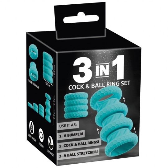 3-IN-1 COCK &amp; BALL RING SET