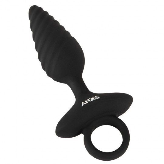 FLEXIBLE BUTT PLUG TWISTED DESIGN WITH VIBRATIONS