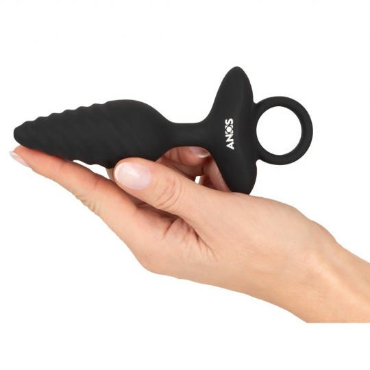 FLEXIBLE BUTT PLUG TWISTED DESIGN WITH VIBRATIONS