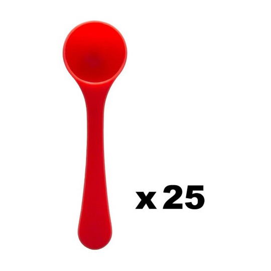 PACK OF 25 RED SPOONS - 0.21 OZ / 6 GR DOSAGE