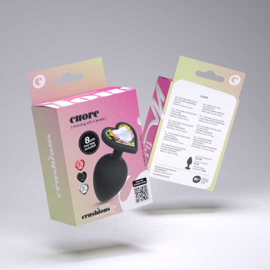 CRUSHIOUS CUORE REGULAR ANAL PLUG WITH 4 INTERCHANGEABLE JEWELS