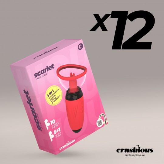 PACK DE 12 SCARLET BOMBA VULVAR ESTIMULADORA RECARREGÁVEL CRUSHIOUS