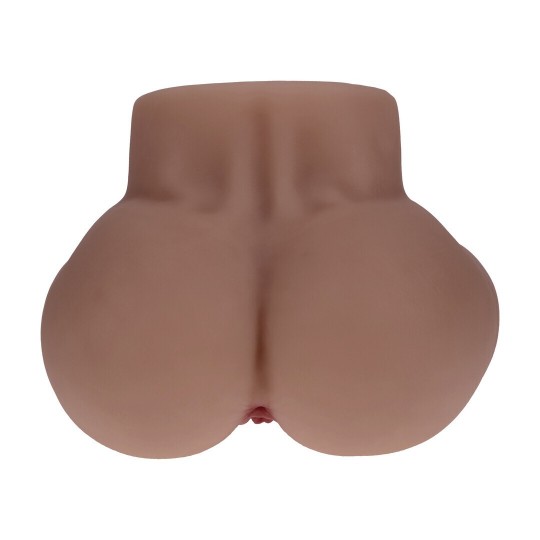 BODYFORMS - KAYA BLOOM - DUAL ENTRY VIBRATING MASTURBATOR - 2,4 KG / 5.4 LBS - BROWN