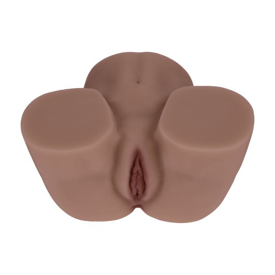 BODYFORMS - KAYA BLOOM - DUAL ENTRY VIBRATING MASTURBATOR - 2,4 KG / 5.4 LBS - BROWN