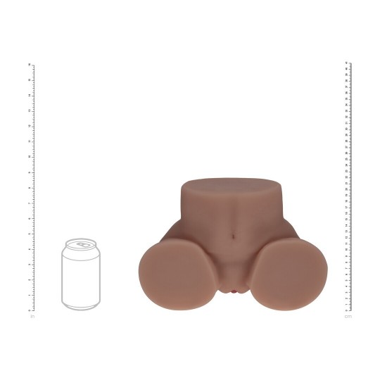 BODYFORMS - KAYA BLOOM - DUAL ENTRY VIBRATING MASTURBATOR - 2,4 KG / 5.4 LBS - BROWN
