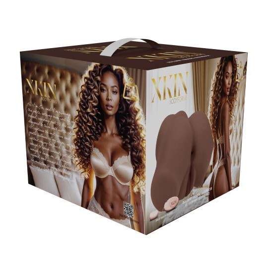 BODYFORMS - EVE RHODES - DUAL ENTRY VIBRATING MASTURBATOR - 1,6 KG / 3.5 LBS - BROWN