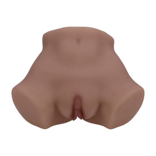 BODYFORMS - EVE RHODES - DUAL ENTRY VIBRATING MASTURBATOR - 1,6 KG / 3.5 LBS - BROWN