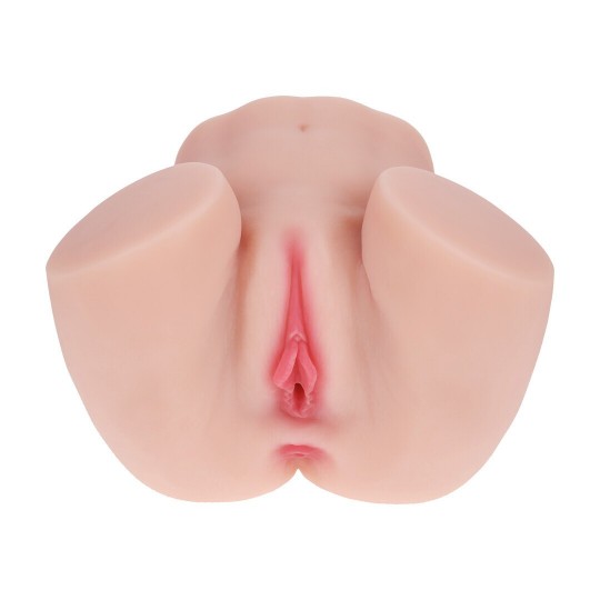 BODYFORMS - MIA HART - DUAL ENTRY VIBRATING MASTURBATOR - 2,5 KG / 5.7 LBS - FLESH