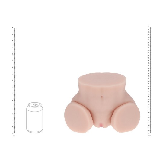 BODYFORMS - MIA HART - DUAL ENTRY VIBRATING MASTURBATOR - 2,5 KG / 5.7 LBS - FLESH
