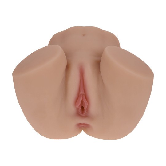 BODYFORMS - NINA VALE - DUAL ENTRY VIBRATING MASTURBATOR - 2,5 KG / 5.7 LBS - TAN