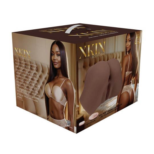 BODYFORMS - LAYLA LOVE - DUAL ENTRY VIBRATING MASTURBATOR - 3,5 KG / 7.7 LBS - BROWN