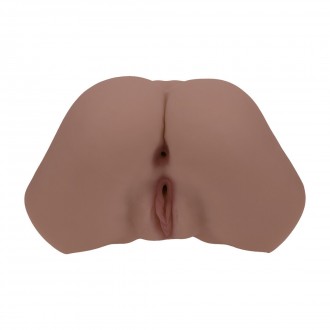 BODYFORMS - LAYLA LOVE - DUAL ENTRY VIBRATING MASTURBATOR - 3,5 KG / 7.7 LBS - BROWN