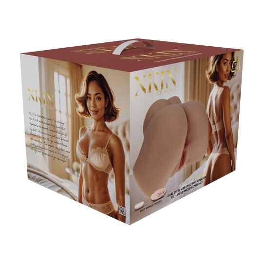 BODYFORMS - VALENTINA VELLURE - DUAL ENTRY VIBRATING MASTURBATOR - 4,2 KG / 9.3 LBS - TAN