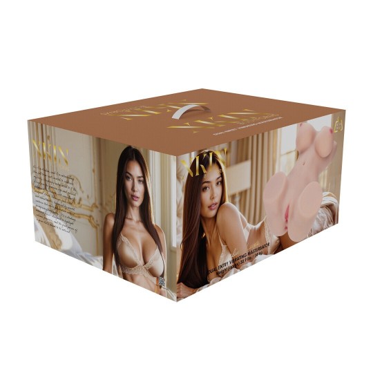 BODYFORMS - AVELINE LUXE - DUAL ENTRY VIBRATING MASTURBATOR - 14 KG / 30.9 LBS - FLESH