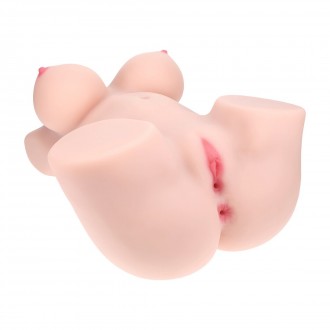 BODYFORMS - AVELINE LUXE - DUAL ENTRY VIBRATING MASTURBATOR - 14 KG / 30.9 LBS - FLESH
