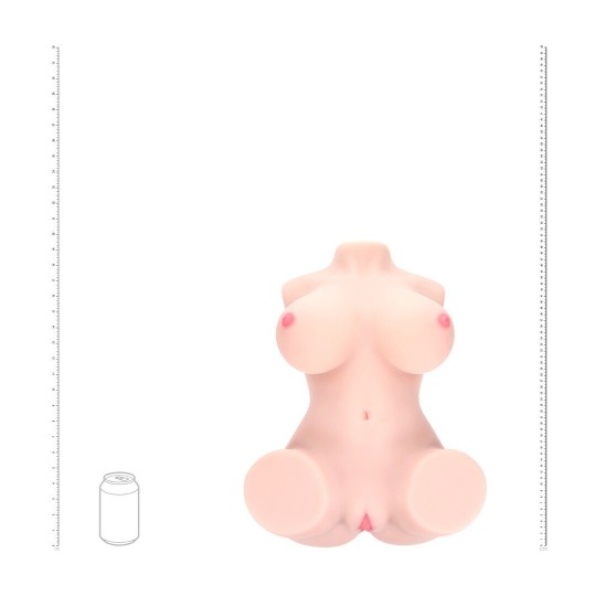 BODYFORMS - AVELINE LUXE - DUAL ENTRY VIBRATING MASTURBATOR - 14 KG / 30.9 LBS - FLESH