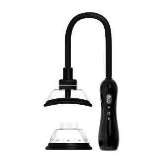 AUTOMATIC VAGINA AND BREAST PUMP WITH ROTATING AND VIBRATING TONGUE - BLACK