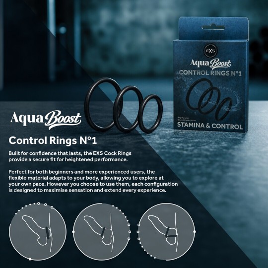 EXS AQUABOOST - CONTROL RINGS (S/M/L) - BLACK