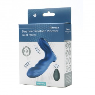 BEGINNER PROSTATIC VIBRATOR - DUAL MOTOR - BLUE