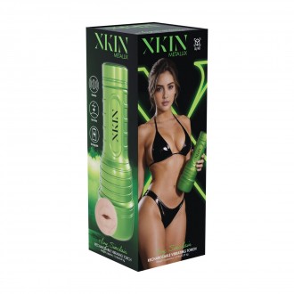 METALLIX - IVY SINCLAIR - VIBRATING TORCH MASTURBATOR - MOUTH - 590G - GREEN/TAN