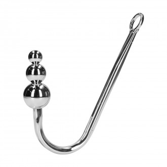 ANAL HOOK WITH BEADS - SILVER